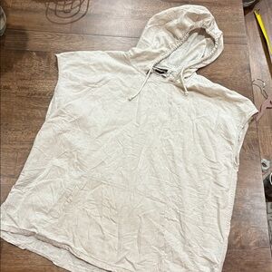 Zara Hoodie Vest Shirt Oversized Cream Large. Cotton